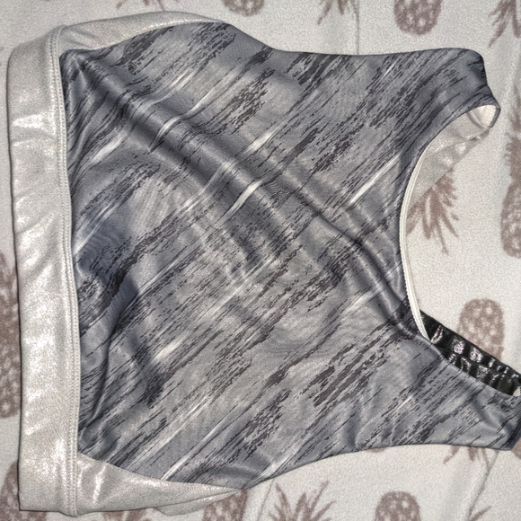 Last chance! JOYLAB SHINEY STRAPPY BACK Long Line Sport Bra or Dance Top Size S - Picture 5 of 7